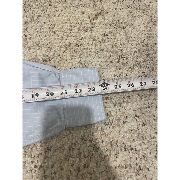 Brooks Brothers Shirt Mens 1818 16.5 35 Blue Made In USA Cotton Woven - Picture 12 of 12